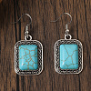 Bohemian Retro Style Synthetic Turquoise & Alloy Dangle Earrings WGF64B3-01-1