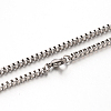 304 Stainless Steel Box Chain Necklaces STAS-M174-022P-B-1