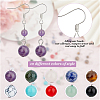 10 Pairs 10 Style Natural Mixed Gemstone Round Beaded Dangle Earrings EJEW-AN0002-06-3