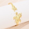 Marine Organism Brass Cuff Bangles for Women BJEW-D368-03L-G-3