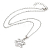 Non-Tarnish 304 Stainless Steel Cable Chain Cat Claw Pendant Necklaces for Women NJEW-Z046-02P-2