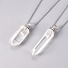 Natural Quartz Crystal Openable Perfume Bottle Pendant Necklaces G-K295-C-P-4