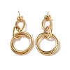 Ring Dangle Stud Earrings with Ear Nuts EJEW-G335-12G-1