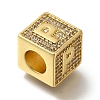 Brass Cubic Zirconia Beads KK-Q818-01P-G-2