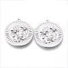 Brass Micro Pave Clear Cubic Zirconia Pendants KK-N232-171P-NF-1