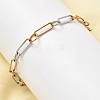 304 Stainless Steel Oval Link Chain Bracelets for Women BJEW-D377-01B-1