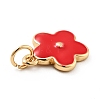 Rack Plating Brass Enamel Charms KK-G387-09G-02-3