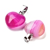 Natural Banded Agate Charms HEAR-PW0001-057-31-3