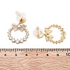 Brass Clear Cubic Zirconia Stud Earrings EJEW-D301-06G-01-5