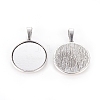 Tibetan Style Alloy Pendant Cabochon Settings X-TIBEP-20474-AS-FF-2