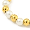 8mm 304 Stainless Steel & 201 Stainless Steel & Plastic Pearl Round Beaded Necklaces for Women NJEW-G144-03G-2