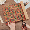 Flower Pattern Cork Wood Craft Fabric DIY-WH0588-67-3