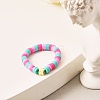 Handmade Polymer Clay Beads Finger Rings RJEW-JR00378-5