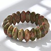 Bicone Natural Unakite Beads Stretch Bracelets for Women Men BJEW-C097-05F-2