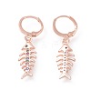 Brass Micro Pave Cubic Zirconia Dangle Hoop Earrings  EJEW-F233-09RG-2