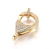 Brass Micro Pave Cubic Zirconia Lobster Claw Clasps ZIRC-F109-07G-1