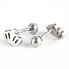 Tarnish Resistant 201 Stainless Steel Barbell Cartilage Earrings EJEW-R147-05-3