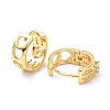 Brass Micro Pave Cubic Zirconia Hoop Earrings ZIRC-P090-06G-3