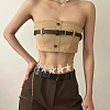 Bohemian Alloy White Enamel with Iron Starfish Link Belly Body Chains for Women AJEW-WH20006-348-7