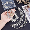 Brass & Iron Glass Rhinestone Chain Boot Strap Chains HJEW-UN00051-2