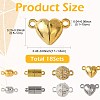 20 Bags 4 Styles 2 Colors Brass & Alloy Magnetic Clasps with Loops KK-FS0002-01-3