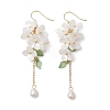 Shell Pearl Dangle Earrings EJEW-TA00617-02-2