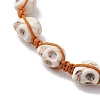 Adjustable Halloween Skull Synthetic Turquoise Braided Bead Bracelets for Women Men BJEW-JB10655-2