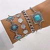 4Pcs 4 Styles Bohemian Style Alloy Bangles WGC966A-05-1