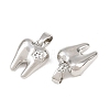 Brass Micro Pave Clear Cubic Zirconia Charms CU-CBAA571-01P-2