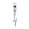 Stainless Steel Lightning Bolt Dangle Hoop Earrings EJEW-G286-02P-2