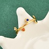 304 Stainless Steel Rhinetsone Open Cuff Rings for Women X-RJEW-K301-07G-01-2