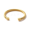 Ion Plating(IP) 304 Stainless Steel Twist Rope Open Cuff Bangle BJEW-P283-10B-G-2