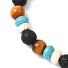 Synthetic Turquoise & Natural Lava Rock Stretch Bracelets BJEW-JB12638-3