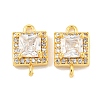 Brass Pave Clear Cubic Zirconia Connector Charms KK-P275-43G-1