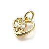 Brass Micro Pave Cubic Zirconia Charms KK-P295-25G-2