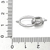 Oval Brass Micro Pave Clear Cubic Zirconia Fold Over Clasps KK-Z143-17P-3