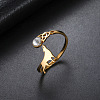 304 Stainless Steel Rhinestone Cuff Open Rings WG3F277-02-1