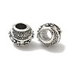 Barrel Antique Silver Plated Metal Alloy Rhinestone European Beads ALRI-Q228-02I-1