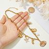 1Pc 304 Stainless Steel & Natural Cowrie Shell Pendant Bib Necklaces for Women NJEW-HS0001-25-3