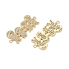 Brass Micro Pave Clear Cubic Zirconia Connector Charms for Jewelry Making CU-CBAAA59-01G-05-2