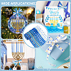 12 Rolls 12 Colors Hanukkah Polyester Printed Grosgrain Ribbon OCOR-PH0005-50-5