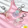 3Pcs 3 Colors Butterfly & Flower Acrylic Pendant Keychain KEYC-JKC00988-2