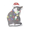 Christmas Cat Shape Acrylic Pendant Decoration HJEW-E007-01G-07-4
