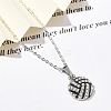 Zinc Alloy Crystal Rhinestone Sport Ball Pendant Cable Chain Necklaces NJEW-U024-01P-04-3