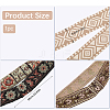 CHGCRAFT 3Pcs 3 Style Flower/Rhombus/Floral Pattern Polyester Woven Belt Ornament Accessories FIND-CA0007-03-2