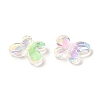 Transparent UV Plating Rainbow Iridescent Acrylic Beads OACR-A021-04-2