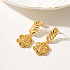 Elegant Vintage Flower Brass Dangle Stud Earrings IR7632-4