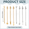 16Pcs 8 Styles 304 Stainless Steel Chain Extender STAS-ME0003-36-2