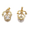 Brass Clear Cubic Zirconia Constellation Charms KK-B031-06G-2