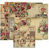 12 Sheets 12 Styles Vintage Rose Flower Theme Scrapbooking Paper Pads PW-WG21480-01-1